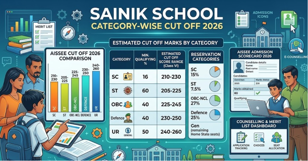 Sainik School Category-wise Cut Off 2026: SC, ST, OBC, Defence & UR