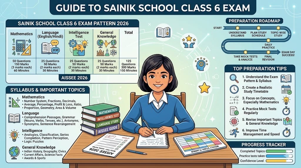 Sainik School Class 6 Exam Pattern 2026: Syllabus & Preparation Tips