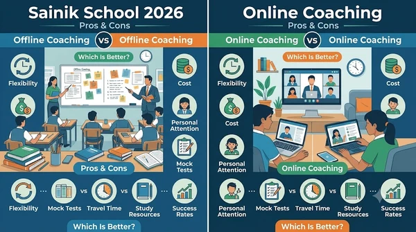 Sainik School Offline Coaching vs Online Coaching: Which Is Better 2026?